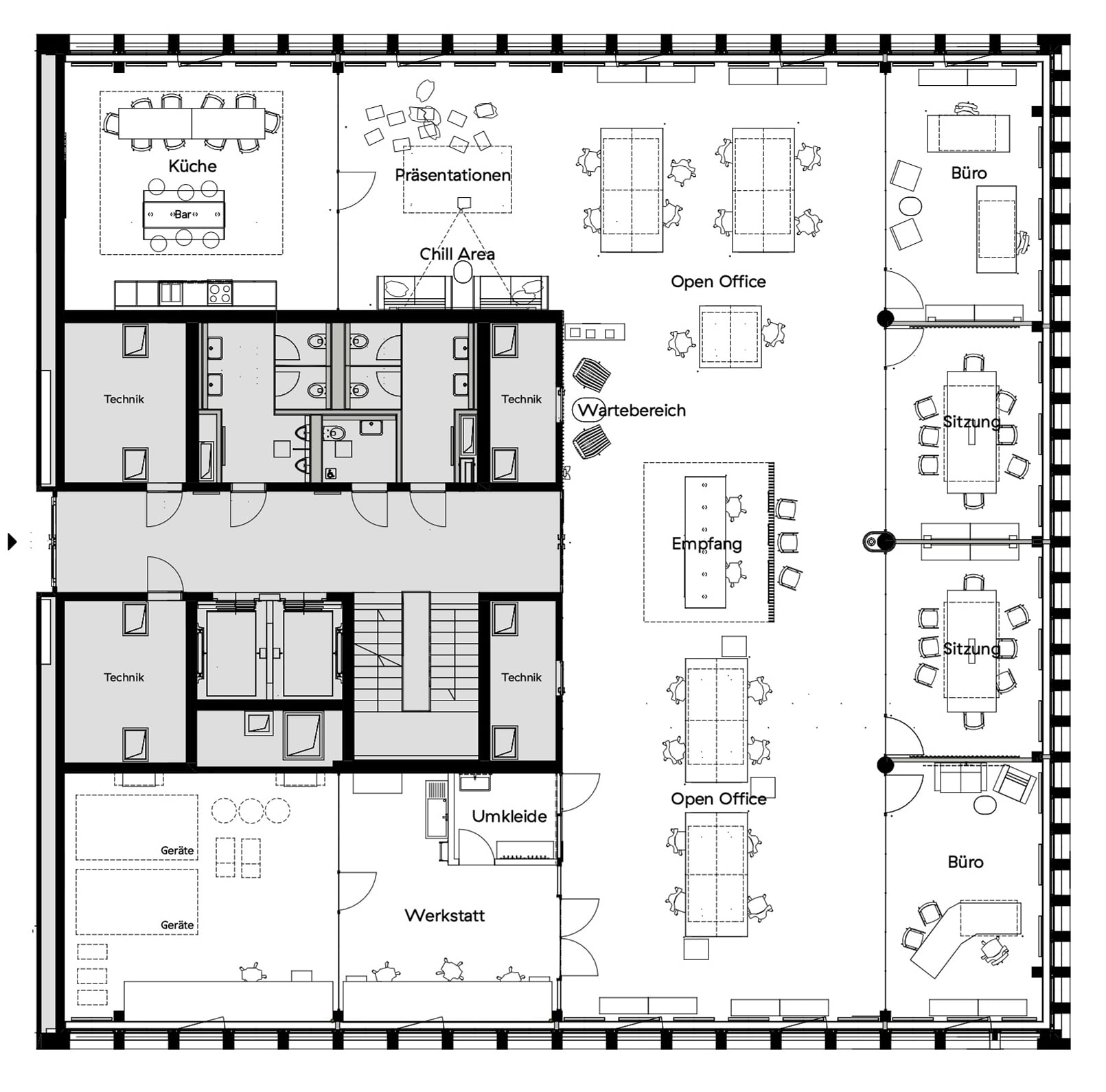 Atelier Ilex, Büroausbau ‚Square One‘ Z1N1 Root, LU